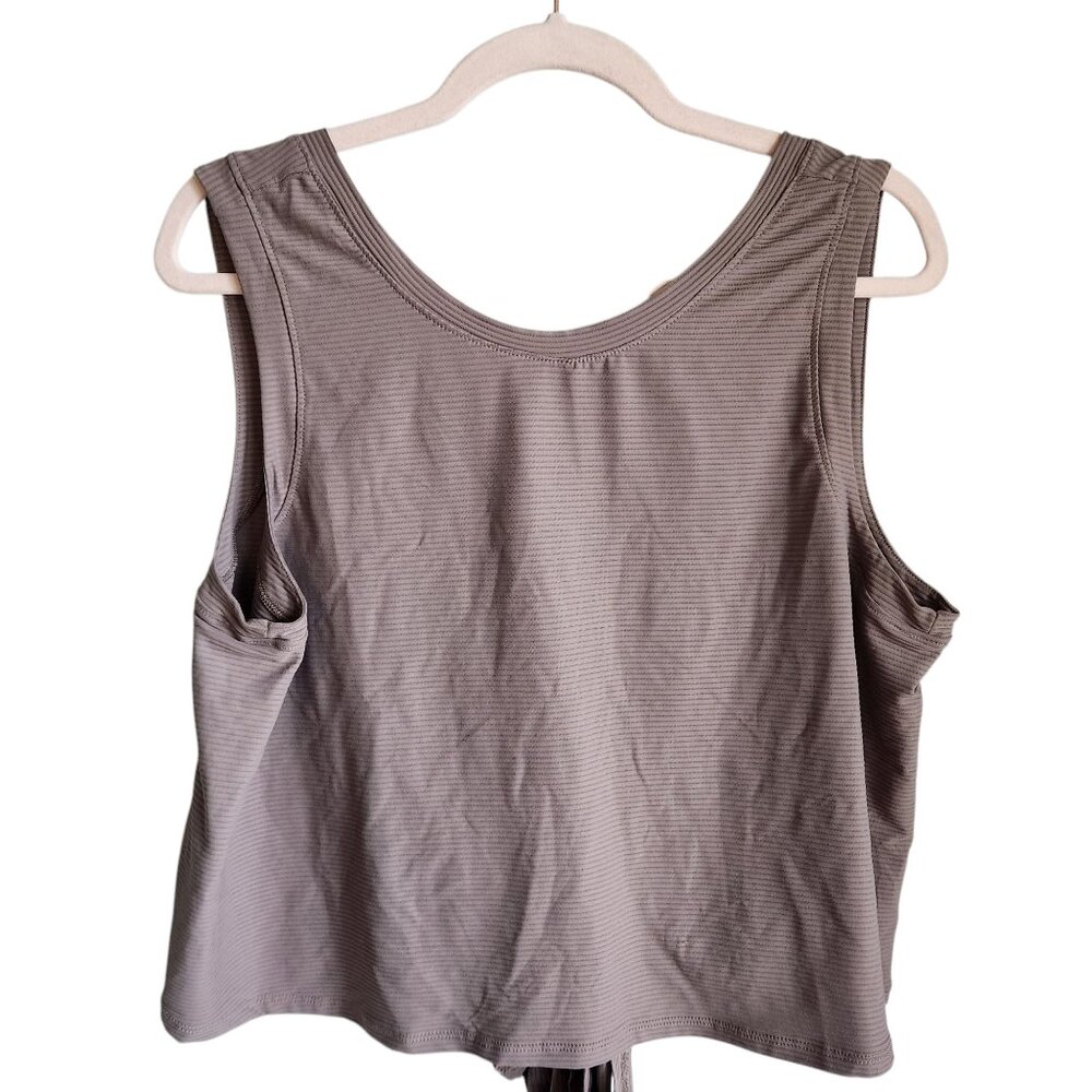 Calia Shirt Women's XL Taupe Tie Back Tank Wrap & Tie Crop Lightweight
